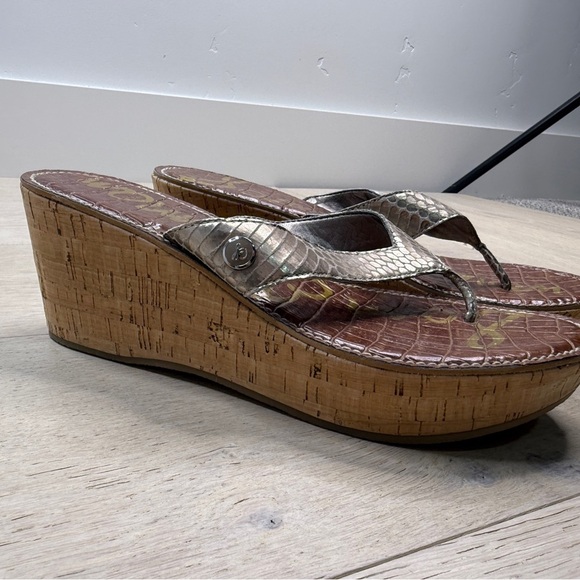 San Edelman Silver Wedge Sandals - Picture 7 of 7